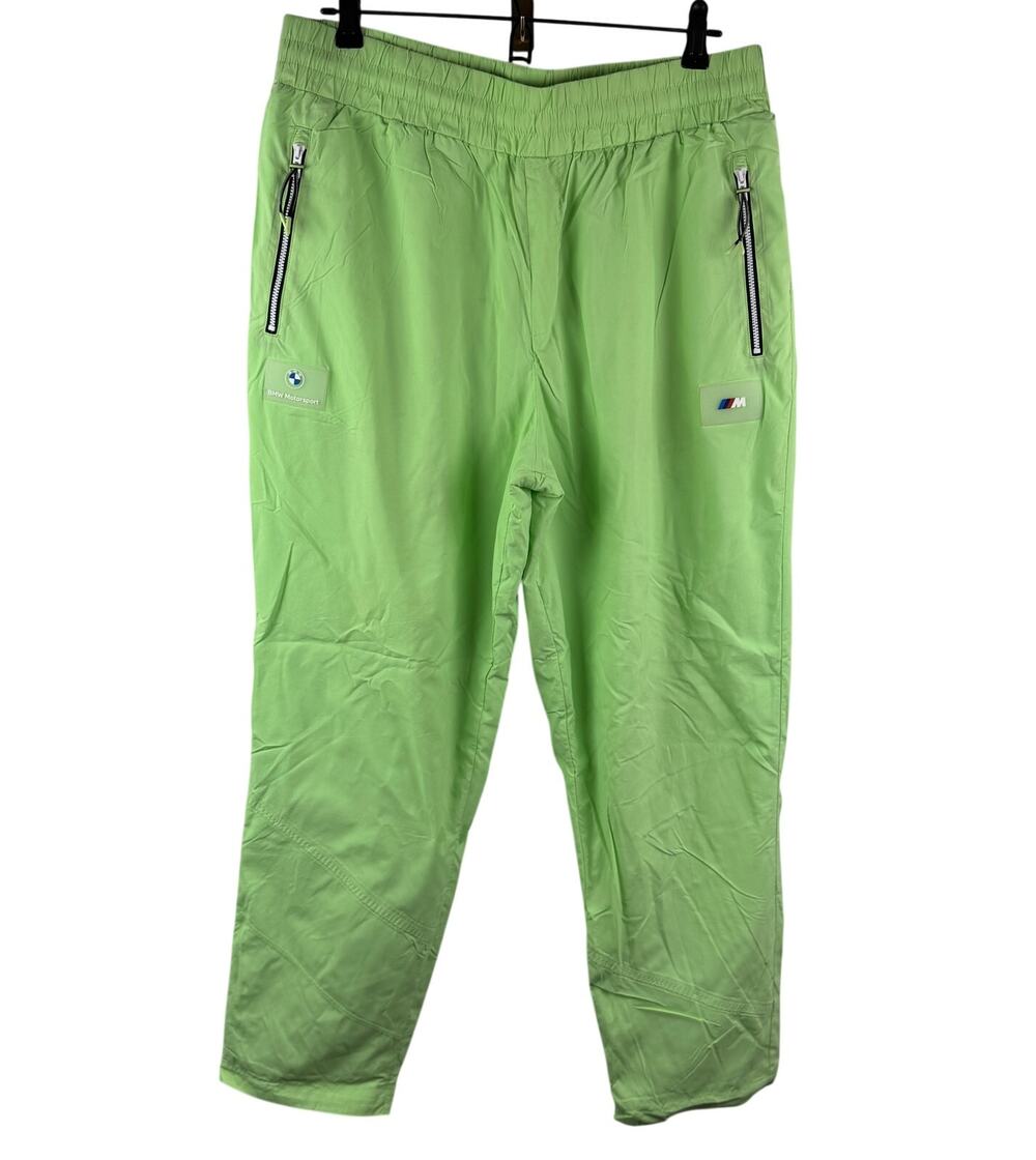 Puma BMW Motorsport Green Track Pants Lined Draw Cord Statement Woven XL X-Large